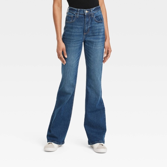 High-Rise Flare Jeans - Medium Wash 10 Short - Picture 1 of 1